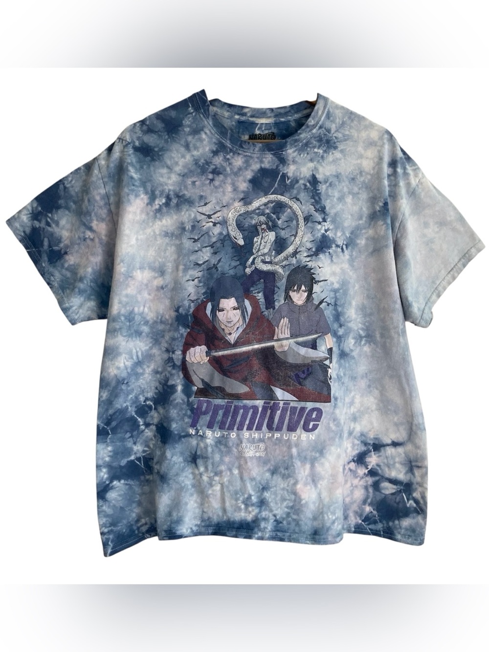 Primitive x Naruto Shippuden Blue Tie-Dye 2007 Graphic Tee